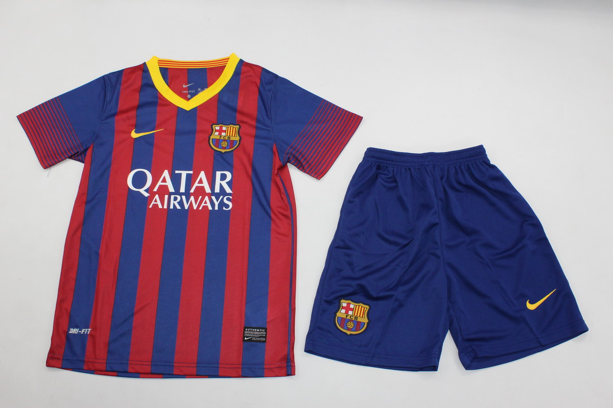 Kids-Barcelona 13/14 Home Soccer Jersey